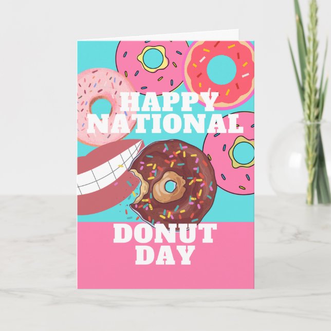 Happy National Donut Day im Juni Karte (Vorderseite)