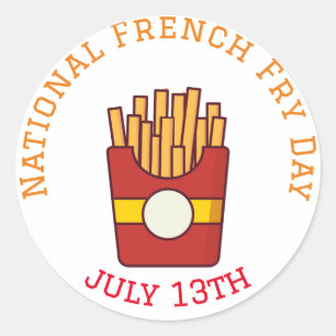 Happy National French Fry Day 13. Juli Runder Aufkleber