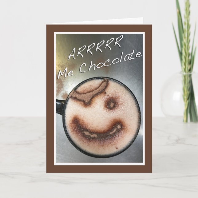 Happy National Hot Cocoa Day mit Pirate Foam Face Karte (Vorderseite)