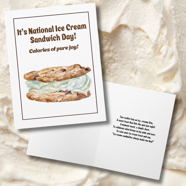Happy National Ice Cream Sandwich Day August 2 Karte (Von Creator hochgeladen)