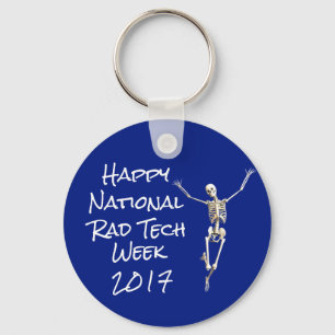 "Happy National Krass Tech Week" mit Skeleton Schlüsselanhänger