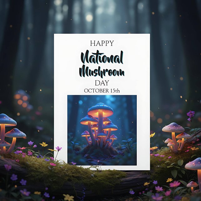 Happy National Mushroom Day | 15. Oktober Karte (Von Creator hochgeladen)