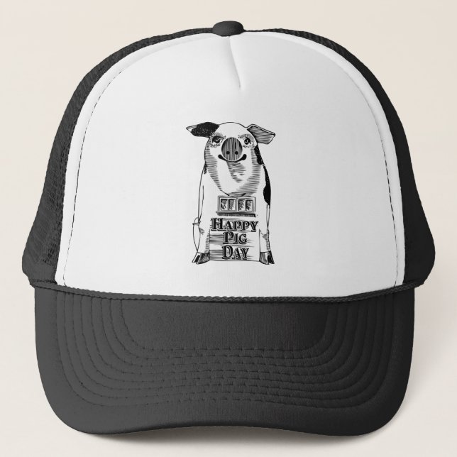 Happy National Pig Day Truckerkappe (Vorderseite)