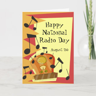 Happy National Radio Day, August 20 Karte