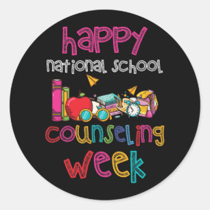 Happy National School Counseling Week School Runder Aufkleber