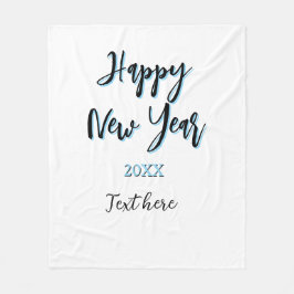 Happy neues Jahr blau schwarz kalt schlicht Jahr s Fleecedecke