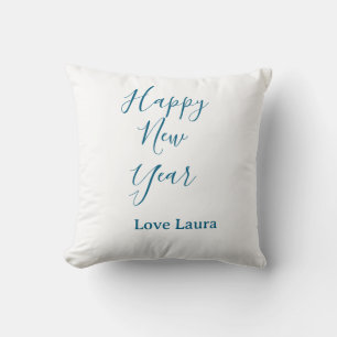 Happy neues Jahr hinzufügen Name Liebe blau schlic Kissen