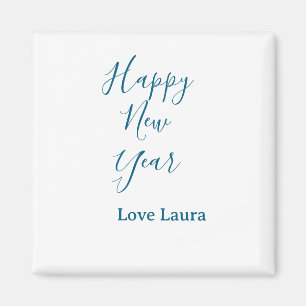 Happy neues Jahr hinzufügen Name Liebe blau schlic Magnet