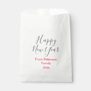 Happy neues Jahr rot gra fügen Familienname Jahr e Geschenktütchen
