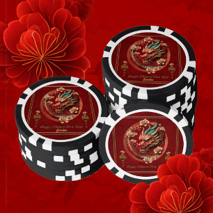 Happy new chinese dragon year pokerchips