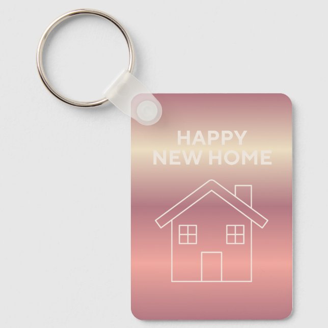 Happy New Home Card - Pink Gradient  Schlüsselanhänger (Vorderseite)