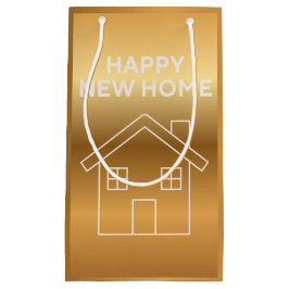 Happy New Home - Gold Gradient background Kleine Geschenktüte