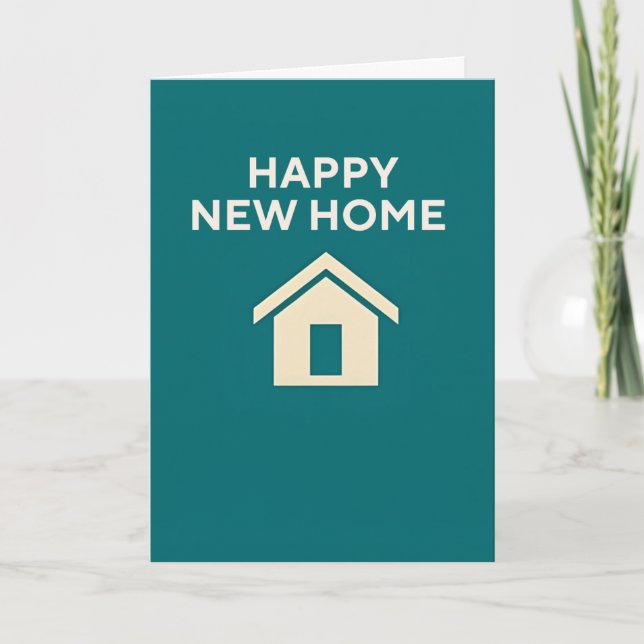 Happy New Home x Teal  Karte (Vorderseite)