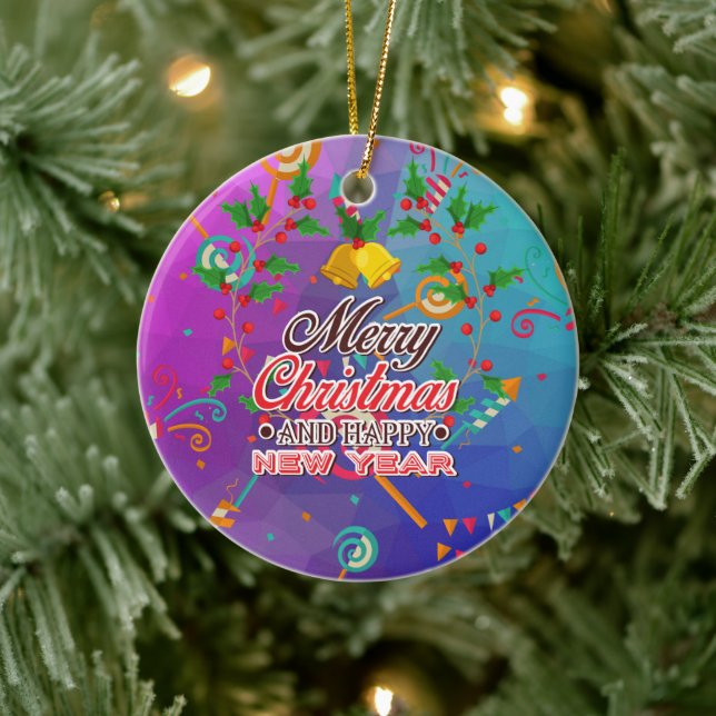 Happy New Near Keramik Ornament (Baum)