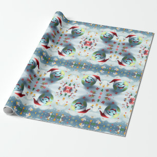Happy New Planet Wrapping Paper Geschenkpapier
