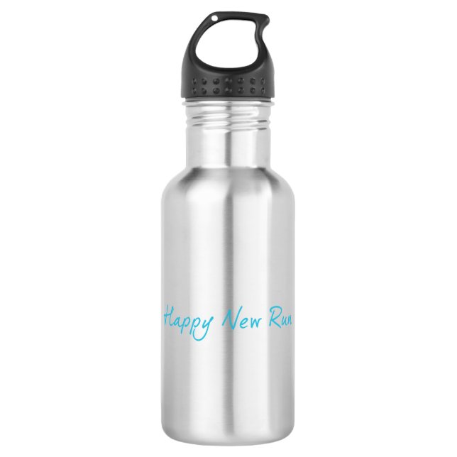 Happy New Run Edelstahlflasche (Vorderseite)