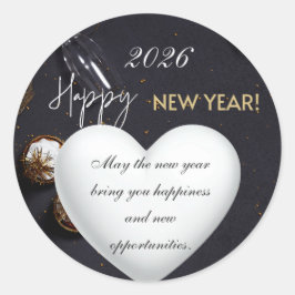 Happy New Year2026 Runder Aufkleber