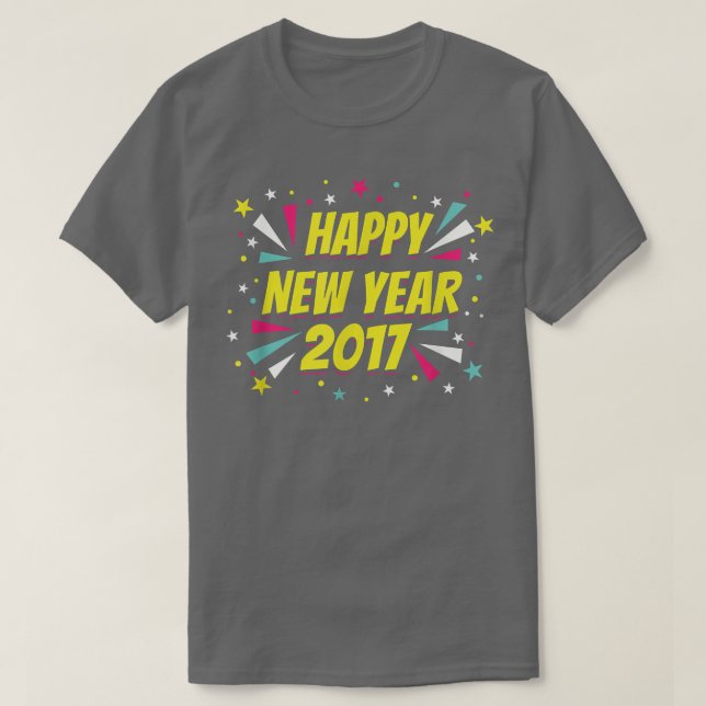 Happy New Year 2017  T-Shirt (Design vorne)