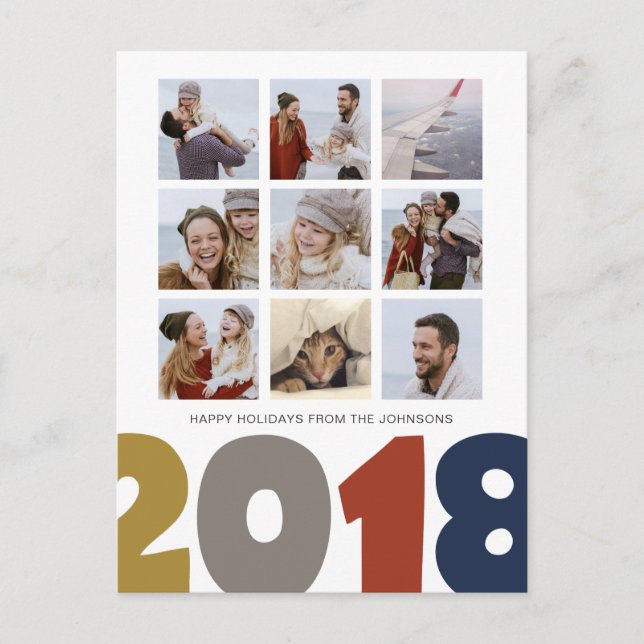 Happy New Year | 2018 | 9 FOTOS | Postkarten (Vorderseite)