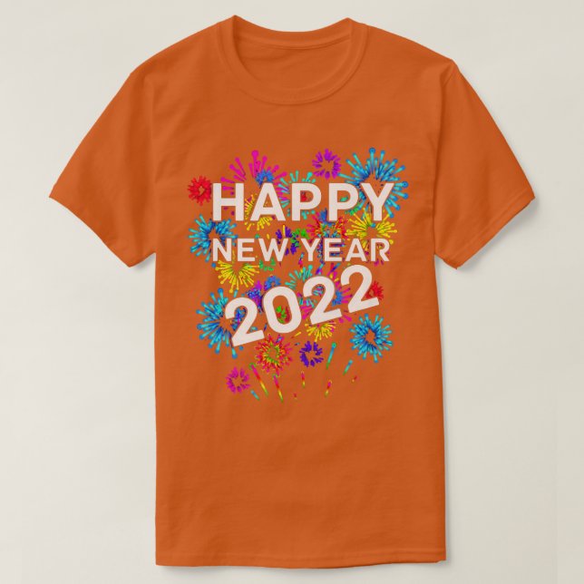 Happy new year 2022,Happy holidays,red,orange,gree T-Shirt (Design vorne)