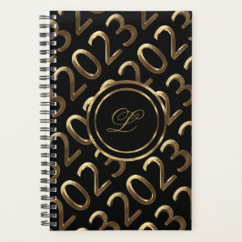 Happy New Year 2023 Black and Gold Look Elegant Planer