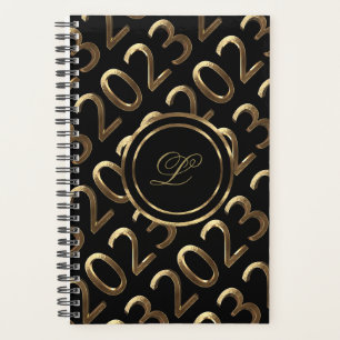 Happy New Year 2023 Black and Gold Look Elegant Planer