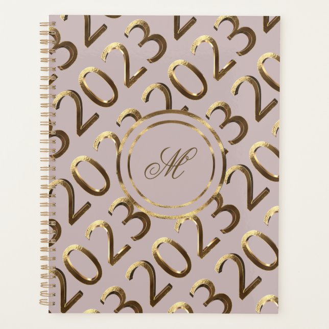 Happy New Year 2023 Elegant Imitats Rose Gold Planer (Vorderseite)