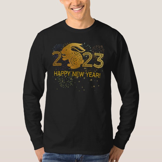 Happy New Year 2023 Happy Rabbit New Year T-Shirt (Vorderseite)