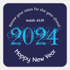 Happy New Year 2024 ADD JEDES JAHR Christlich Runder Aufkleber