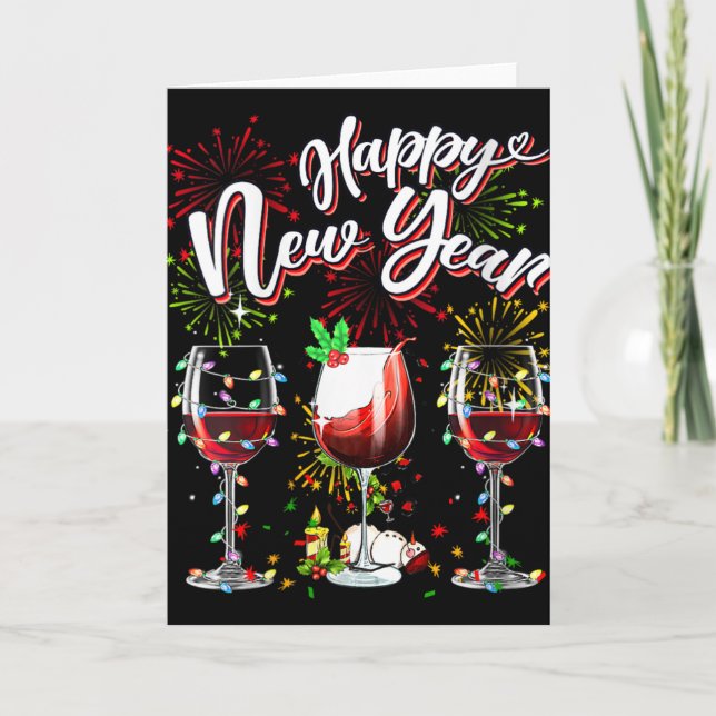 Happy New Year 2024 New Years Eve Fireworks Gles O Karte (Vorderseite)