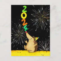 Happy New Year 2024 Postkarte