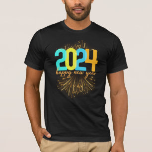Happy New year 2024 Vibrant Firework New Years T-Shirt