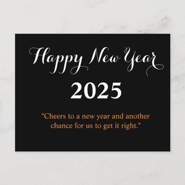 Happy New Year 2025 Card Feiertagspostkarte (Vorderseite)
