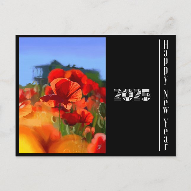 Happy New Year 2025 - das Pappenhaus Postkarte (Vorderseite)