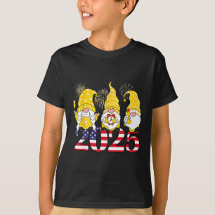 Happy New Year 2025 Eve Party Gnomes Fireworks Hel T-Shirt