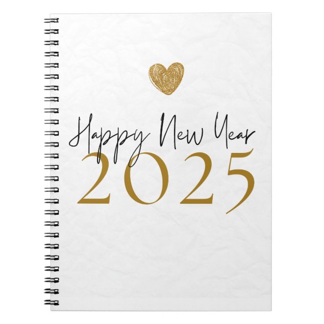 Happy New Year 2025 Notebook Notizblock (Vorderseite)