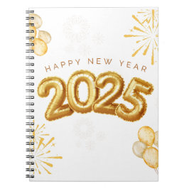Happy New Year 2025 Notebook Notizblock