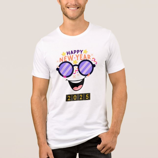 "Happy New Year 2025 T - Shirt Logo - Spaß & Feier (Vorderseite)