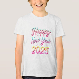 Happy New Year 2025 Youth Tri-mix T - Shirt