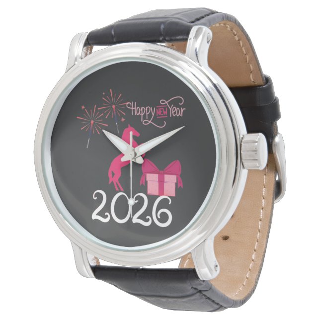happy new year 2026 armbanduhr (Schrägansicht)