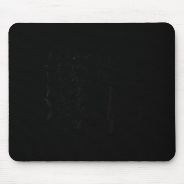 Happy New Year 2026 Black Cat Cute Minimal Holiday Mousepad (Vorne)