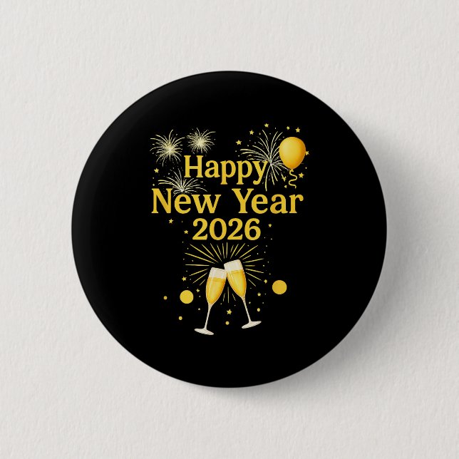 Happy New Year 2026  Button (Vorderseite)