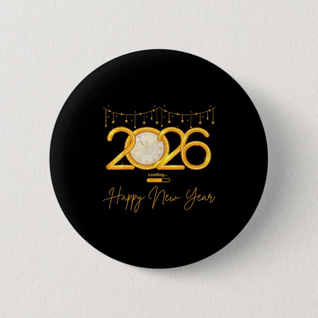 Happy New Year 2026  Button (Vorderseite)