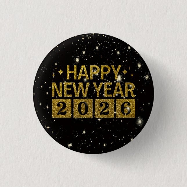 Happy New Year 2026 Button (Vorderseite)