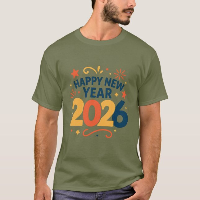 Happy New Year 2026 Celebration Classic T-Shirt (Devant)