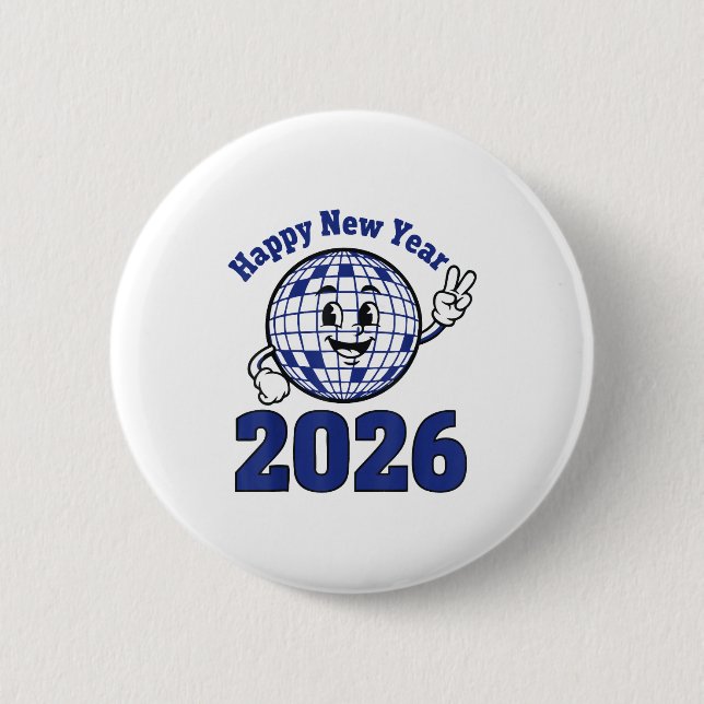 Happy New Year 2026 Celebration Design  Button (Vorderseite)