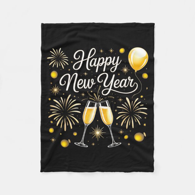 Happy New Year 2026 Celebration Design With Champa Fleecedecke (Vorderseite)