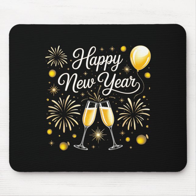 Happy New Year 2026 Celebration Design With Champa Mousepad (Vorne)