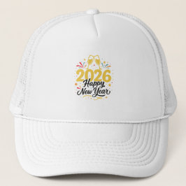 Happy New Year 2026 Celebration Trucker Hat Truckerkappe