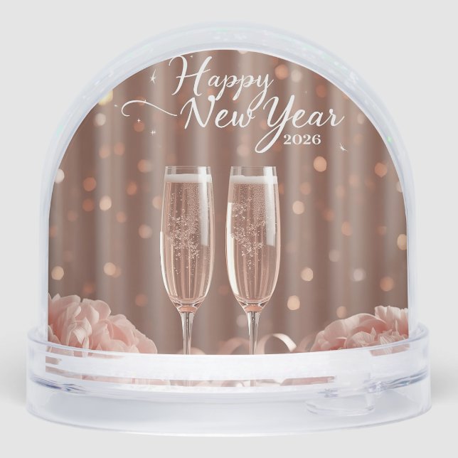 happy new year 2026 champagne lights schneekugeln (Rückseite)